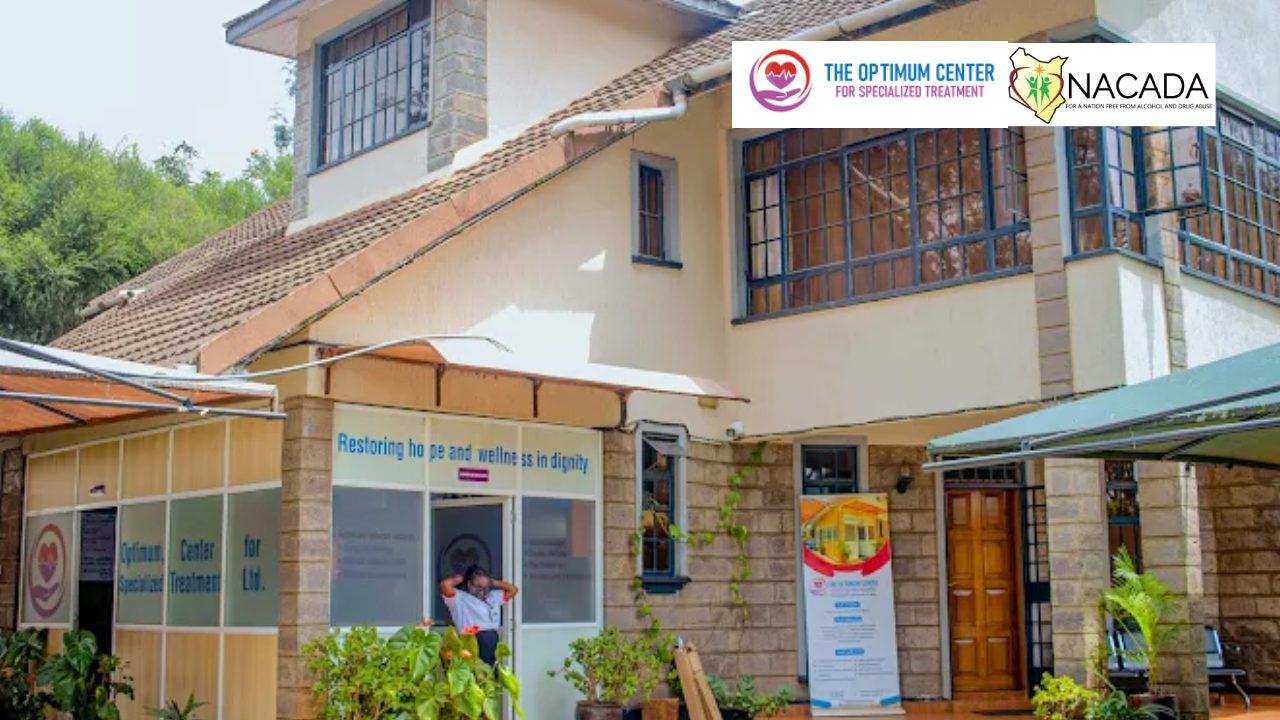 The Optimum Center building in Karen with the Optimum Center and NACADA logos